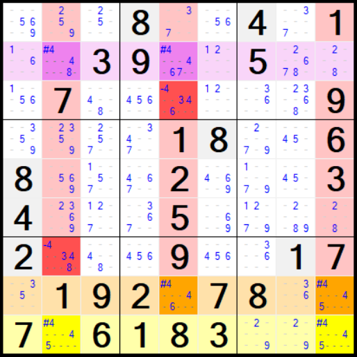 Algorithm: SwordFish -Rows, Clear Columns (3 lines)