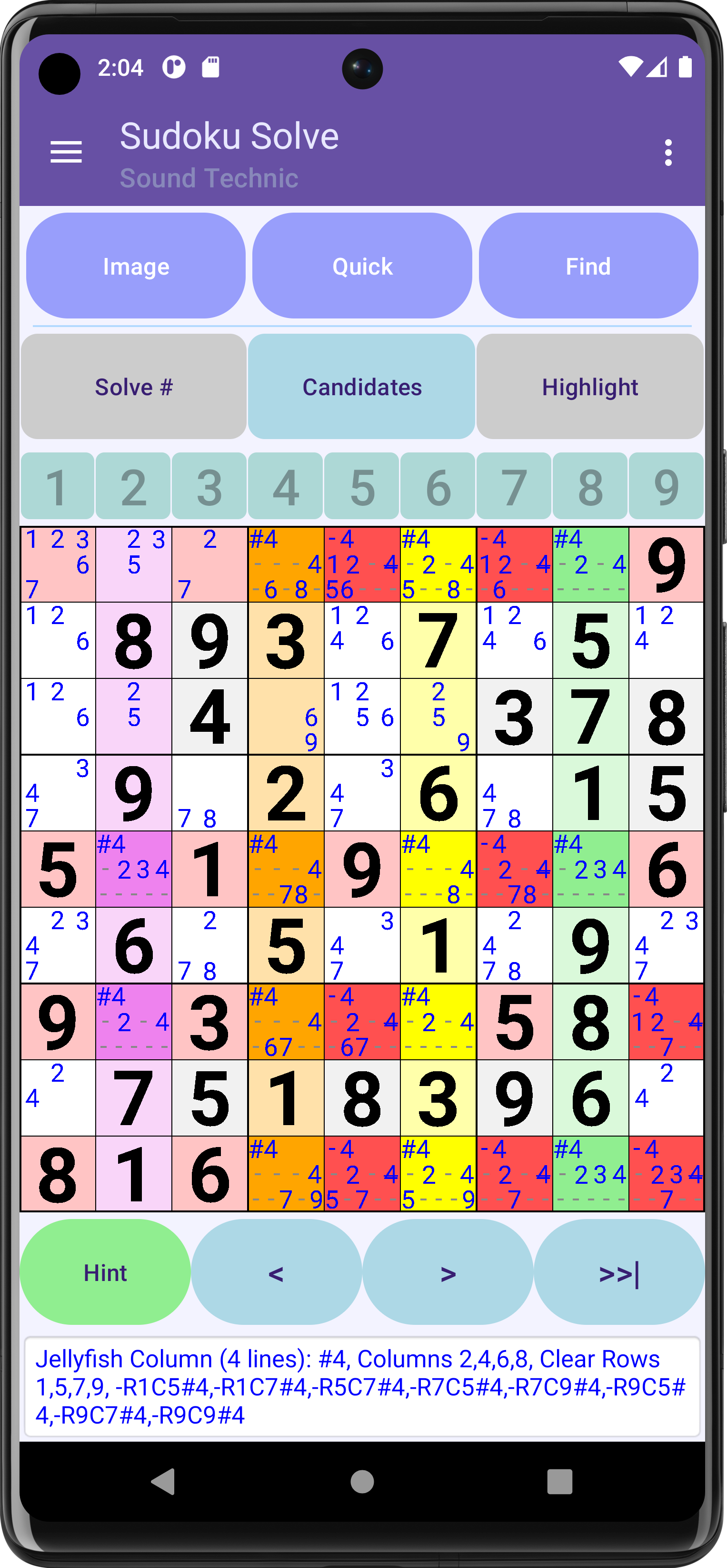Algorithm: JellyFish -Columns, Clear Rows (4 lines)