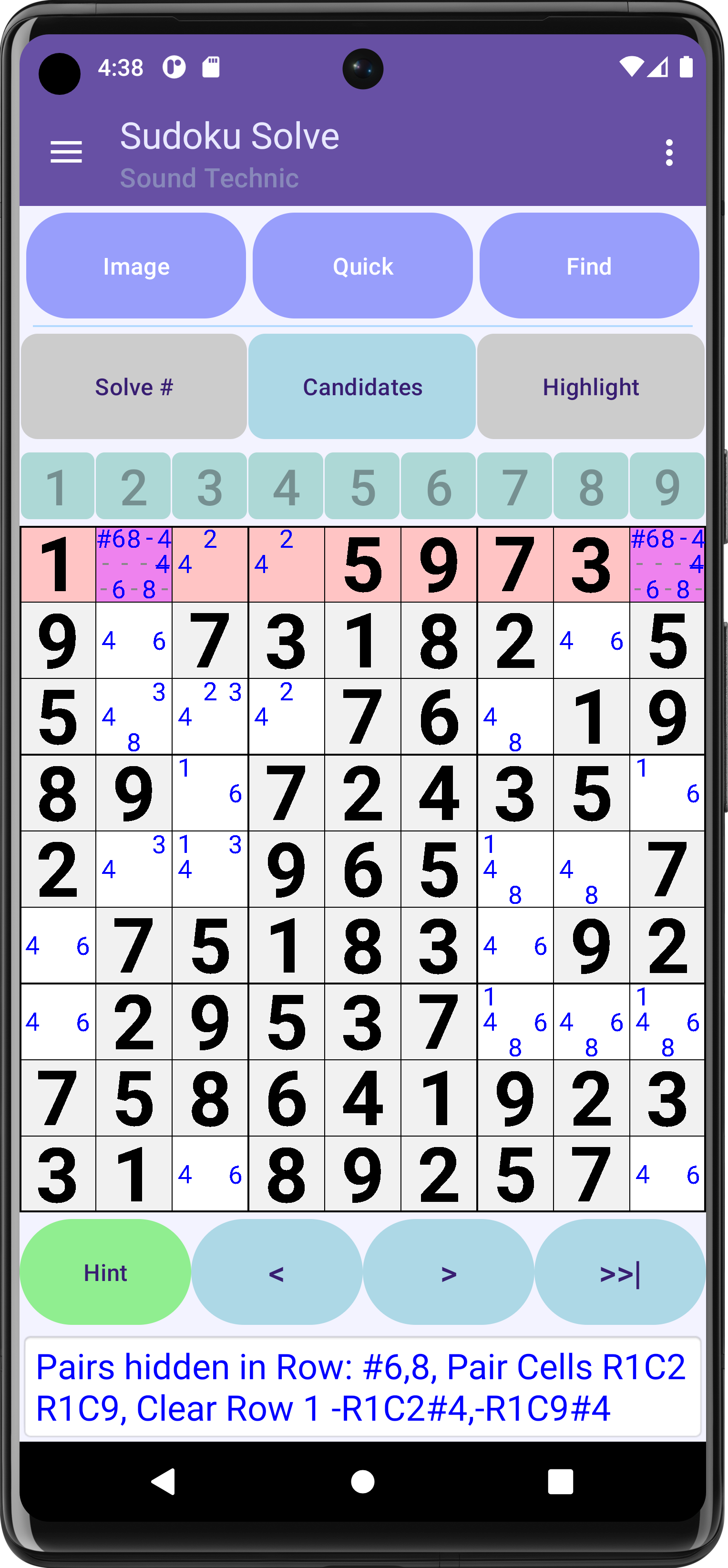 Algorithm: Pairs Hidden In Row
