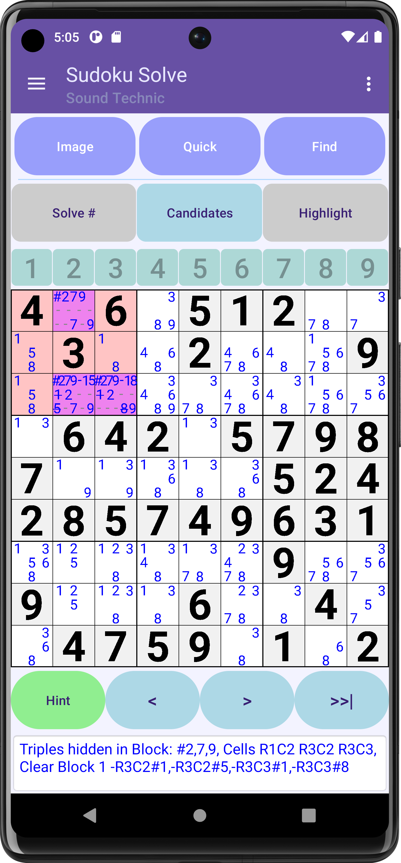 Algorithm: Triples Hidden In Block