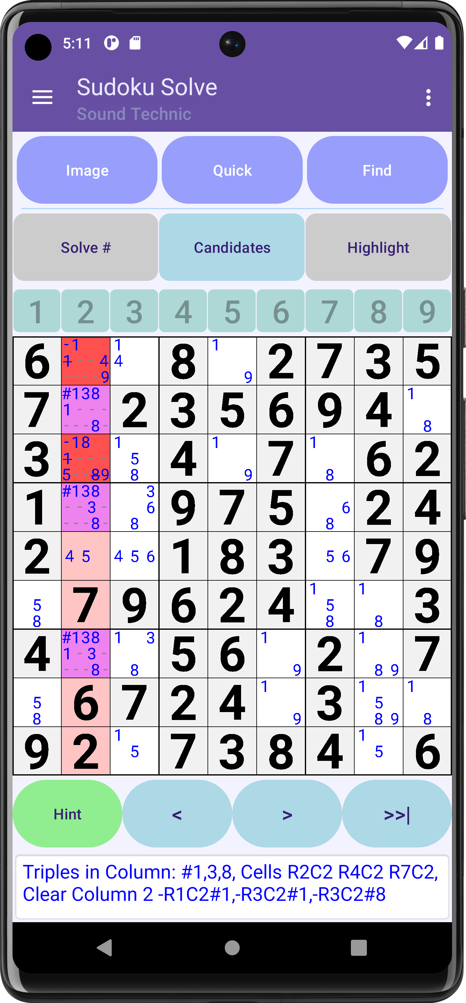 Algorithm: Triples In Column